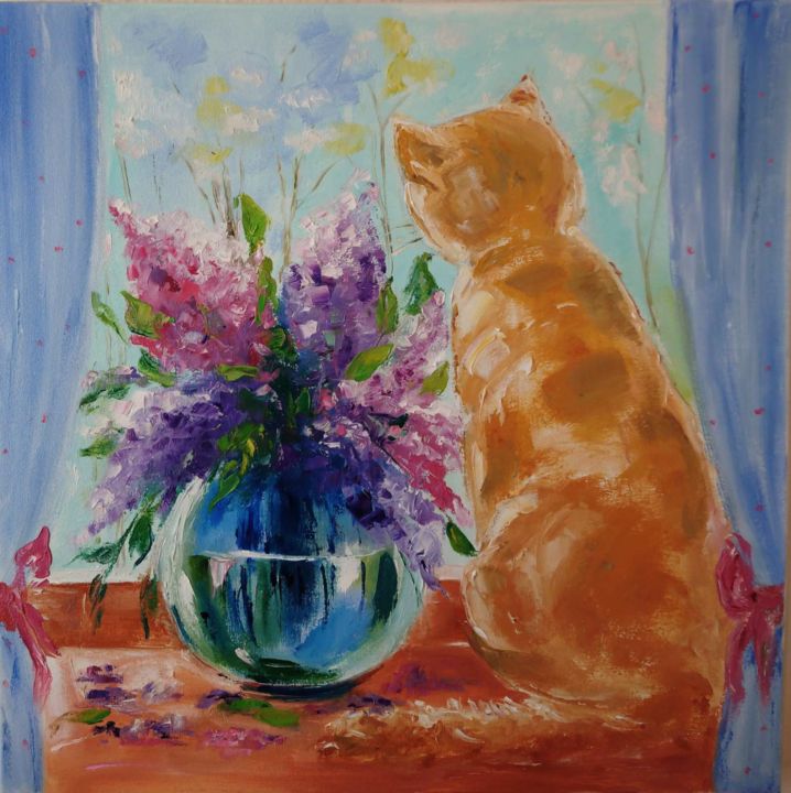 Картина под названием "Spring came" - Viktor Volkov, Подлинное произведение искусства, Масло