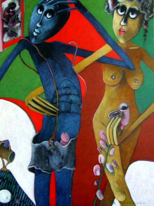 Peinture intitulée "Vyapti LXX Kama fle…" par Artvrai, Œuvre d'art originale, Huile