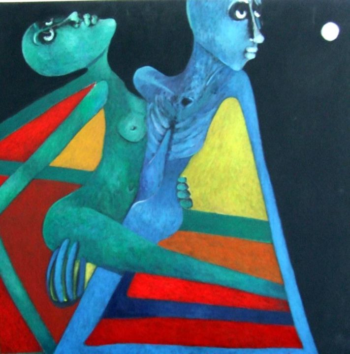Peinture intitulée "Vyâpti LXXVII  Kama…" par Artvrai, Œuvre d'art originale, Huile
