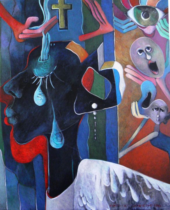 Картина под названием "vyapti CXI - De l'o…" - Artvrai, Подлинное произведение искусства, Масло