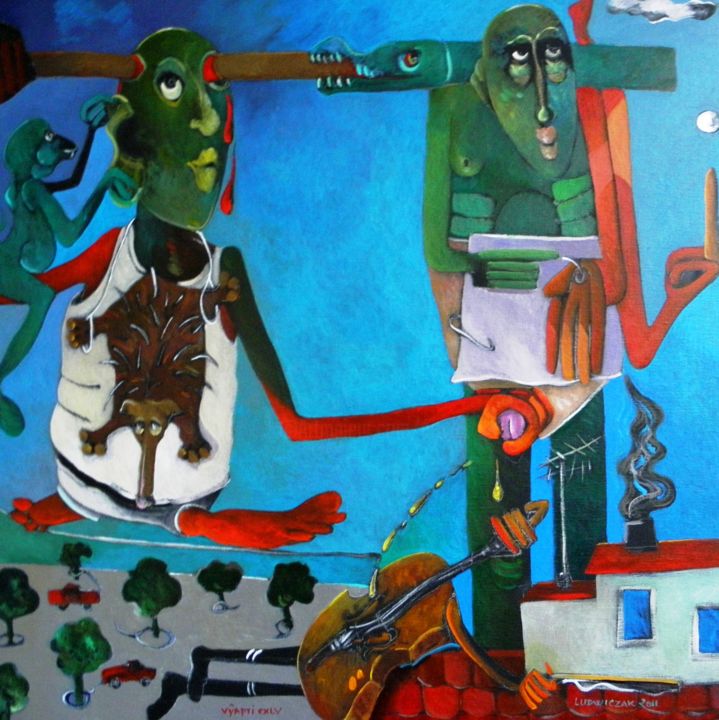 Painting titled "Vyapti CXLV - EPO à…" by Artvrai, Original Artwork, Oil