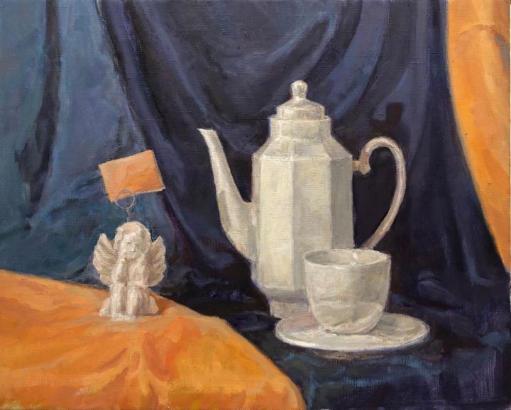 Painting titled "Still life with Ang…" by Vsevolod Chistiakov, Original Art, Oil