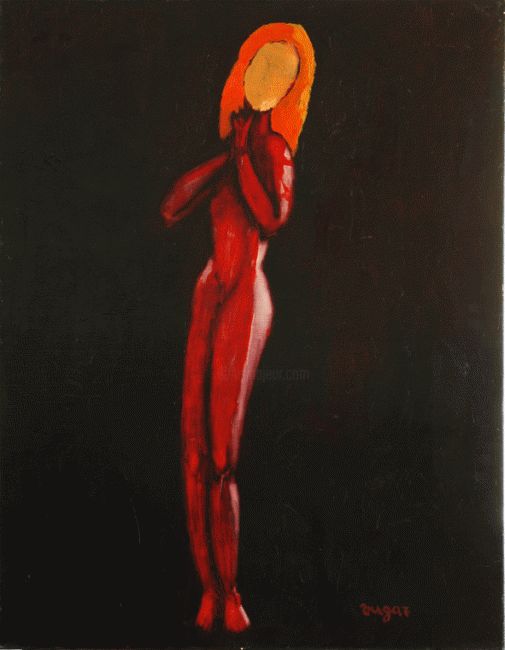 Peinture intitulée "The red figure" par Vugar Muradov, Œuvre d'art originale