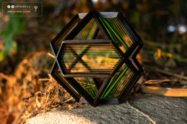 Sculpture titled "Truncated tetrahedr…" by Kevin Fernandez (Artwork.e.v), Original Art, Wood