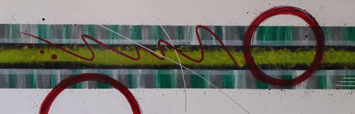 Painting titled "Green line" by Artylique, Original Artwork, Acrylic