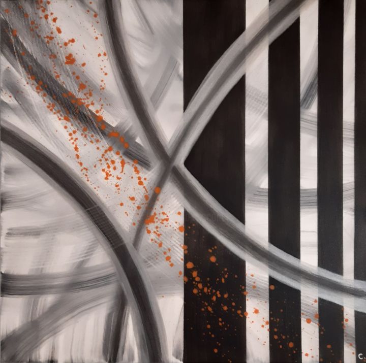Pintura titulada "Orange in jail" por Artylique, Obra de arte original, Acrílico