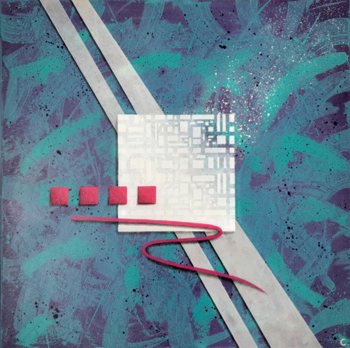 Painting titled "Tableau abstrait "d…" by Artylique, Original Artwork, Acrylic