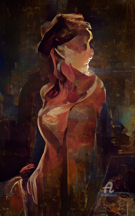 Arts numériques intitulée "Nude in the dark" par Artynkom, Œuvre d'art originale, Peinture numérique