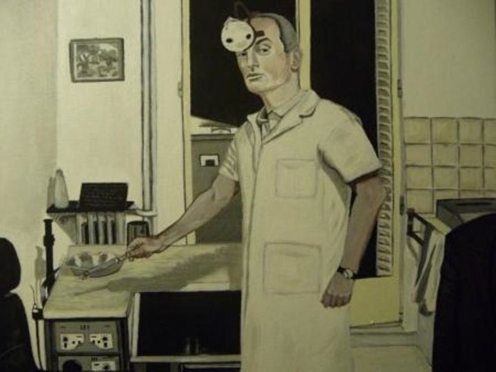 Peinture intitulée ""Doc"" par Wiktoria Hel, Œuvre d'art originale, Acrylique