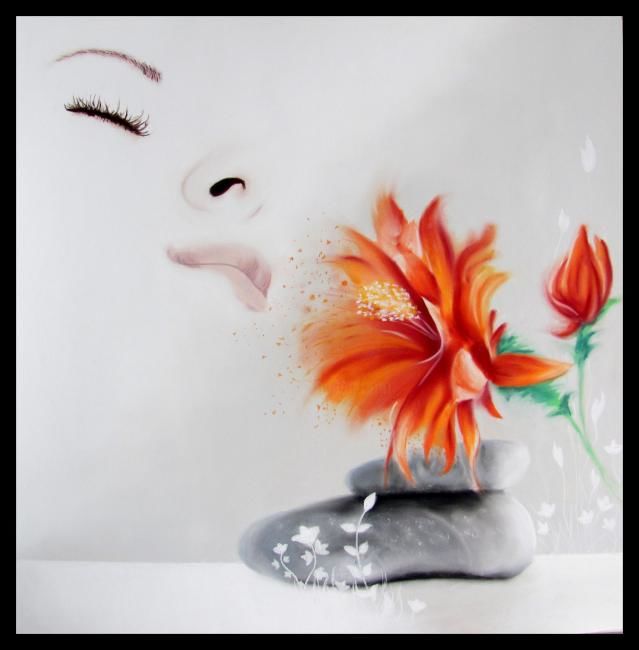 Painting titled "zen'attitude" by Isabelle Nicolazzo - Zazou, Original Artwork