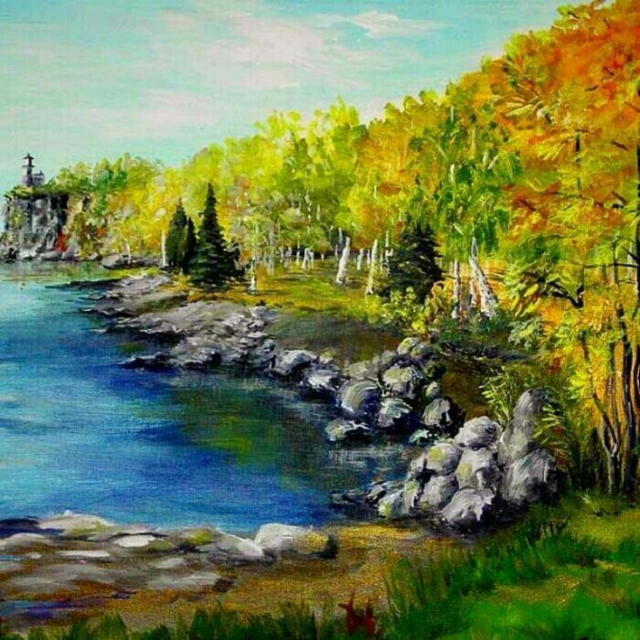 Картина под названием "Осень" - Arusyak Aznauryan, Подлинное произведение искусства, лак Установлен на Деревянная рама для н…
