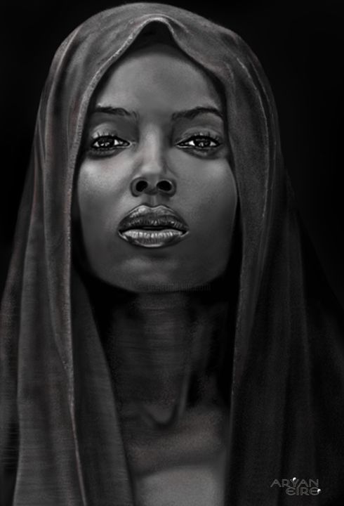 Arts numériques intitulée "Nubienne" par Aryaneire, Œuvre d'art originale