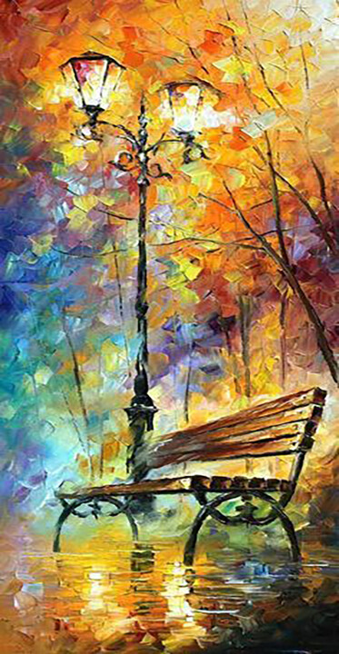 Malarstwo zatytułowany „The Colors of Autumn” autorstwa Aryawansa Kumarasinghe, Oryginalna praca, Akryl Zamontowany na Drewn…