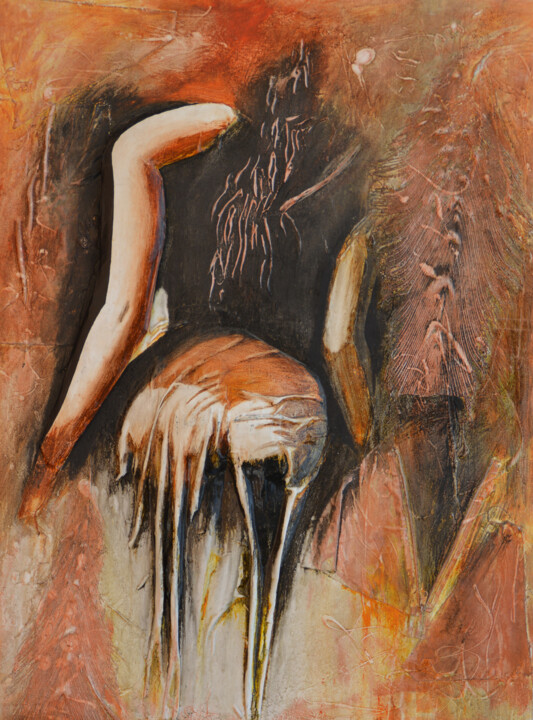 Malarstwo zatytułowany „Silhouette of a God…” autorstwa Aryawansa Kumarasinghe, Oryginalna praca, Akryl Zamontowany na Drewn…