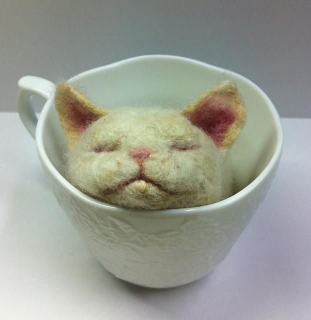 Painting titled "cats_in_cups07-A.jpg" by Asari Fukushima, Original Artwork