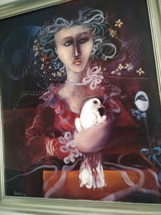 Malerei mit dem Titel "Oleo Manuel Coronado" von Ascen Hernández Romero, Original-Kunstwerk, Öl