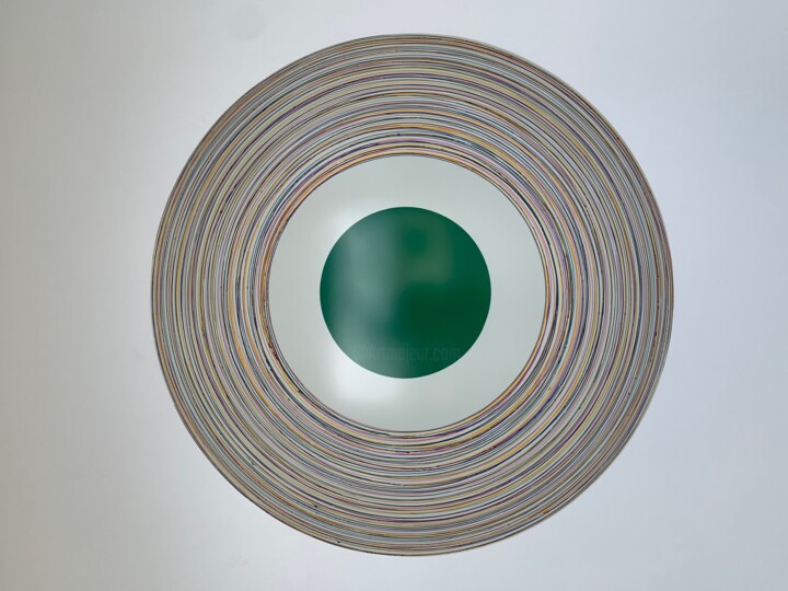 Malerei mit dem Titel "Orb Acrylic 110cm D…" von Ase, Original-Kunstwerk, Acryl Auf Metall montiert