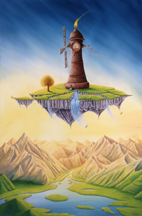 Картина под названием "Time No.9" - Asensir, Подлинное произведение искусства, Акрил Установлен на Деревянная рама для носил…