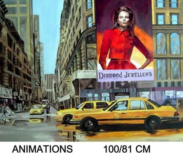 Peinture intitulée "ANIMATION" par Alain Serruya, Œuvre d'art originale,
