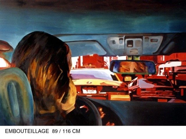 Peinture intitulée "EMBOUTEILLAGE" par Alain Serruya, Œuvre d'art originale,
