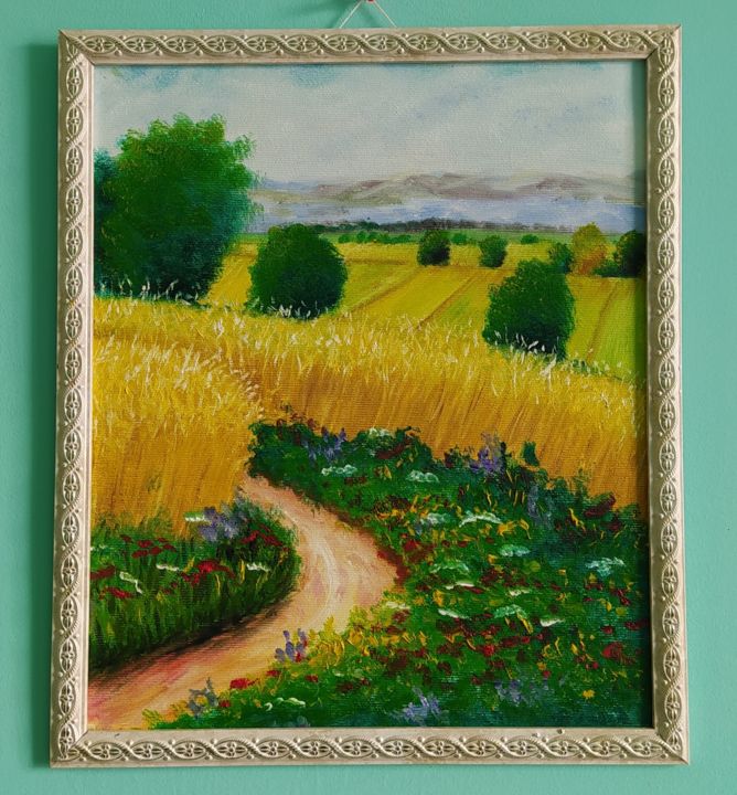 Pittura intitolato "yellow valley" da Ashik Madatyan, Opera d'arte originale, Olio