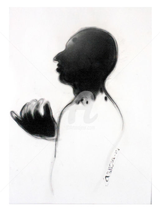 Drawing titled "Enlightenment" by Ashok Das, Original Artwork, Charcoal