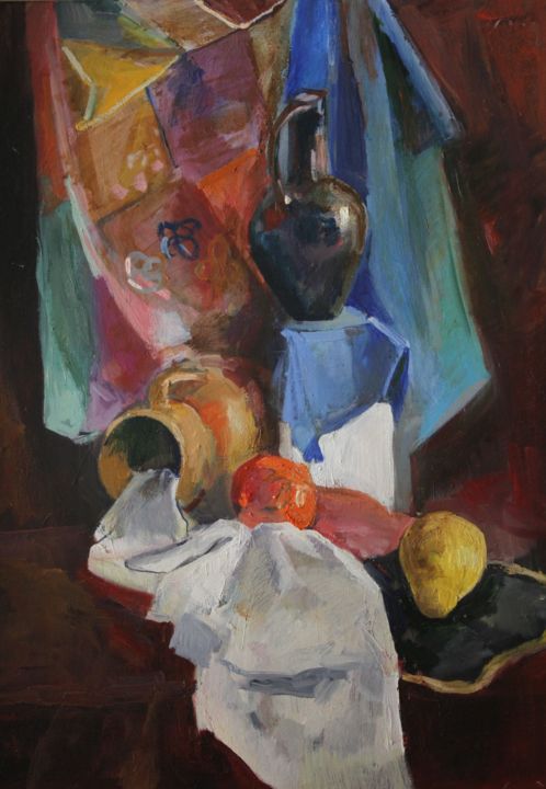 Painting titled "Fatigue" by Ashot Bagratooney, Original Artwork, Oil