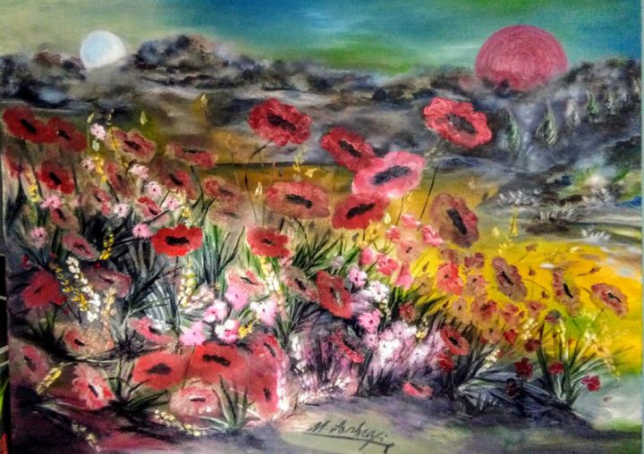 Peinture intitulée "Memories Of Silence…" par Mansoureh Ashrafi, Œuvre d'art originale, Huile
