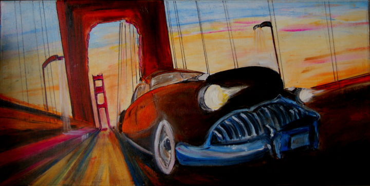 Peinture intitulée "Golden Gate" par Mich'L Barö, Œuvre d'art originale