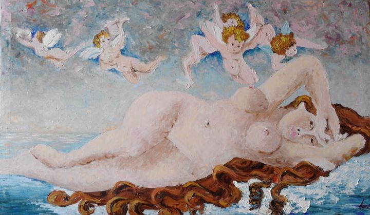 Peinture intitulée "Birth of Venuc" par Asia, Œuvre d'art originale, Huile