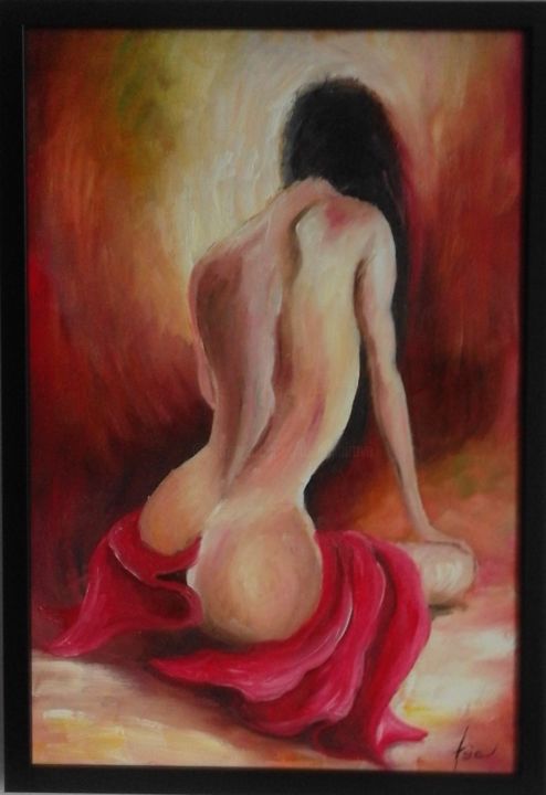 Painting titled "''Naced woman''" by Asia, Original Artwork, Oil
