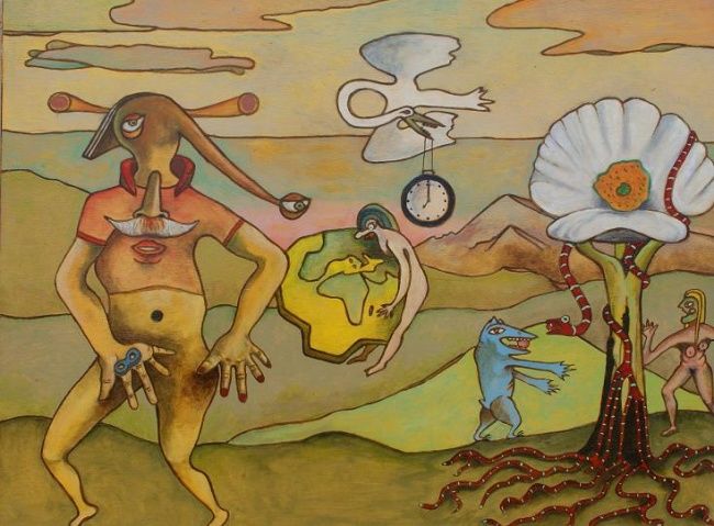 Pintura titulada "Voir le monde" por Yves André, Obra de arte original, Oleo