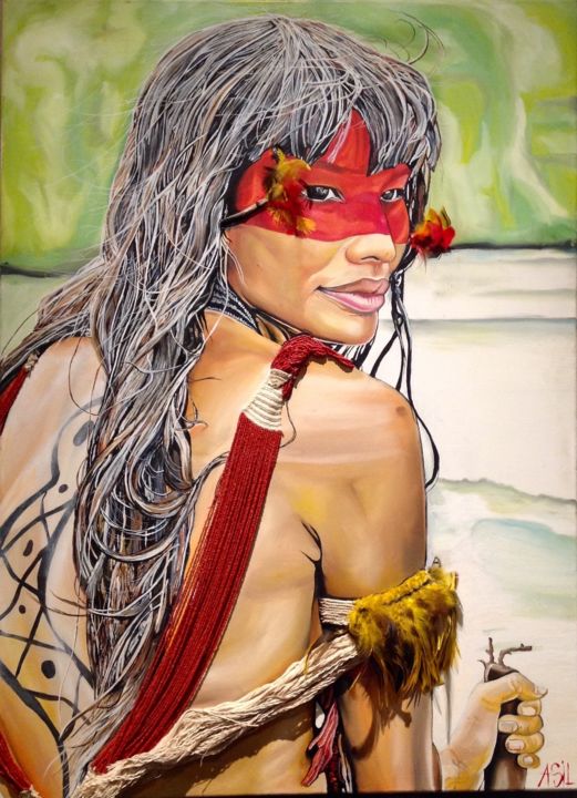 Painting titled "Amazone" by Asil, Original Artwork