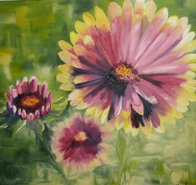 Malarstwo zatytułowany „fleurs” autorstwa Annie Sillard, Oryginalna praca