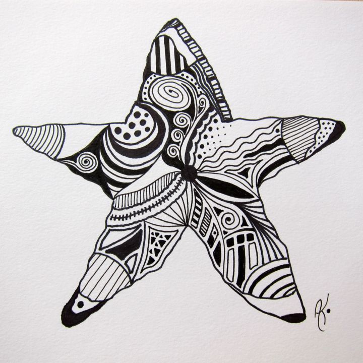Drawing titled "Sea Star" by Anne Sisun Kermarrec, Original Artwork