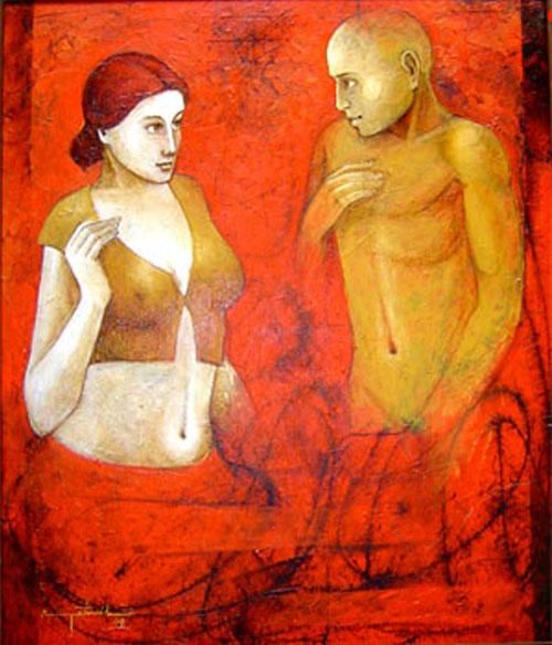 Peinture intitulée "untitled" par Asit Patnaik, Œuvre d'art originale