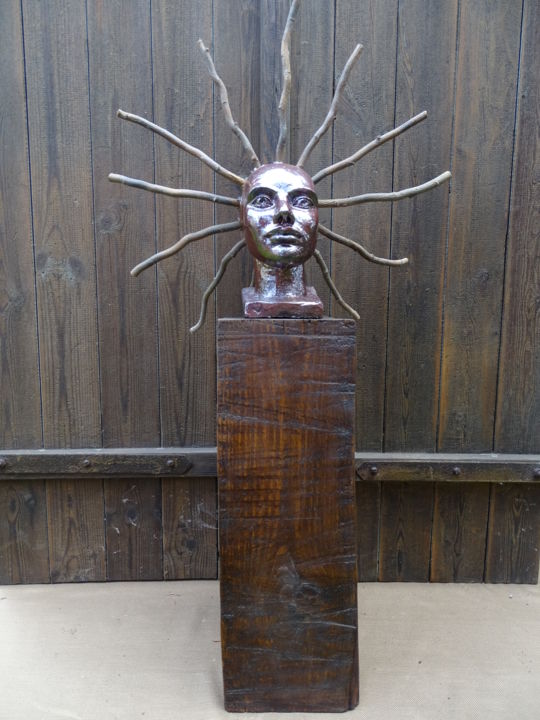 Skulptur mit dem Titel "Sonne" von Askanier, Original-Kunstwerk, Ton