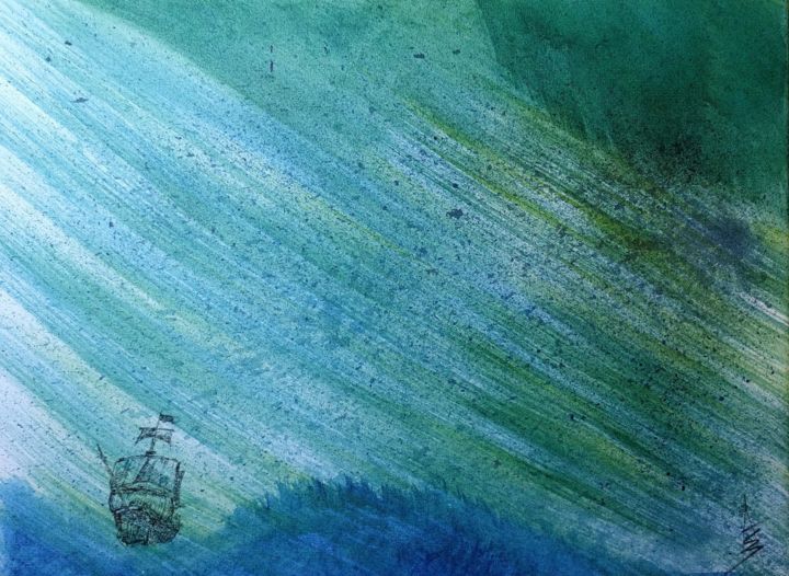 Ζωγραφική με τίτλο ""Poseidon, please h…" από Askew Mind, Αυθεντικά έργα τέχνης, Ακρυλικό