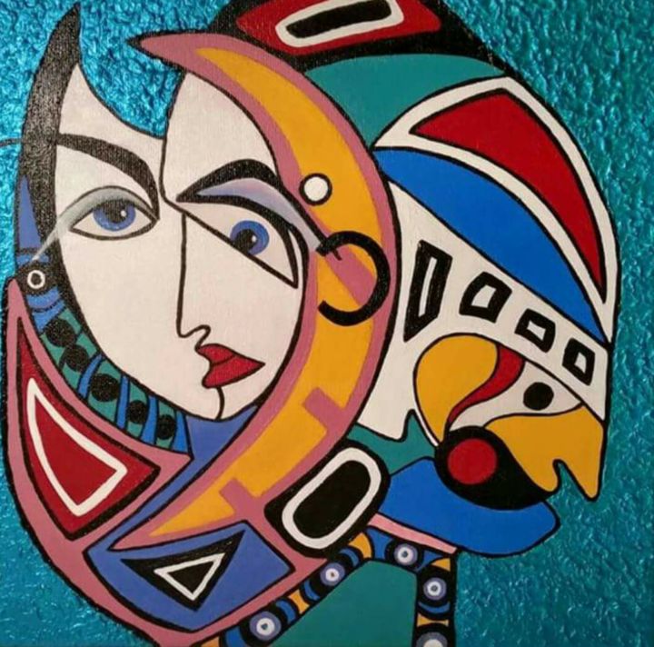 Painting titled "Behind the "face" -…" by Askunst Danmark/Nyborg, Original Art,