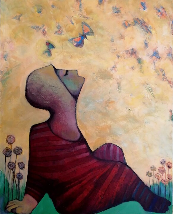 Painting titled "butterfly effect" by Aslan Ünsal, Original Artwork, Acrylic