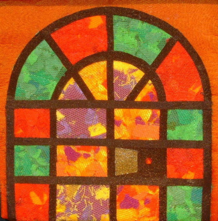 Textile Art titled "Vitrail" by Jean Pierre Avonts-Saint-Lager, Original Artwork, Fabric