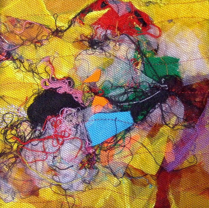 Textile Art titled "Jaune1.jpg" by Jean Pierre Avonts-Saint-Lager, Original Artwork, Textiles