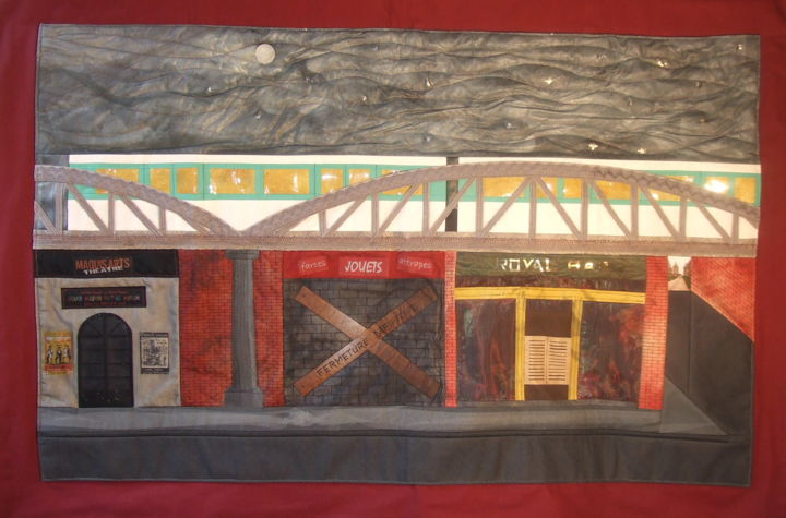 Textile Art titled "Le métro aérien.jpg" by Jean Pierre Avonts-Saint-Lager, Original Artwork, Textiles