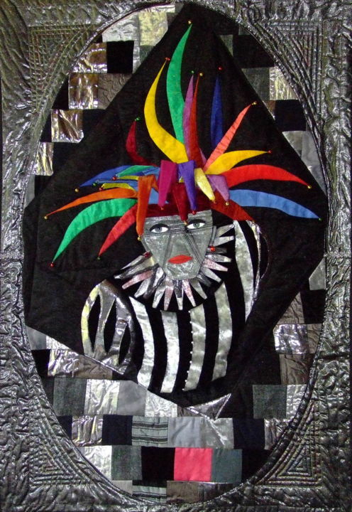 Textile Art titled "Le bouffon" by Jean Pierre Avonts-Saint-Lager, Original Artwork, Textiles