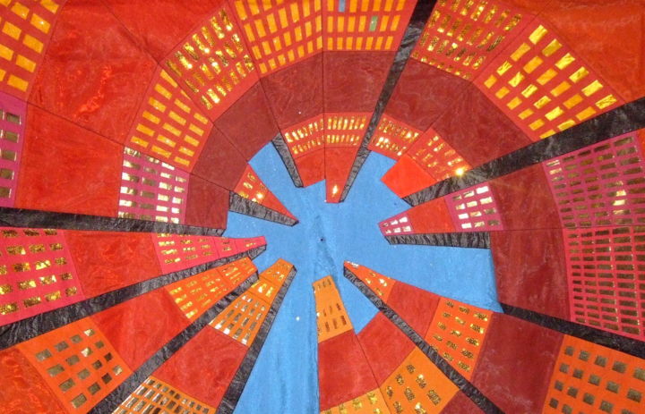 "Wall street" başlıklı Tekstil Sanatı Jean Pierre Avonts-Saint-Lager tarafından, Orijinal sanat, Kumaş
