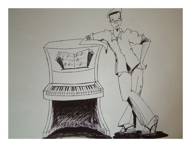 Dessin intitulée "mascotte" par Sybille Asloun, Œuvre d'art originale,