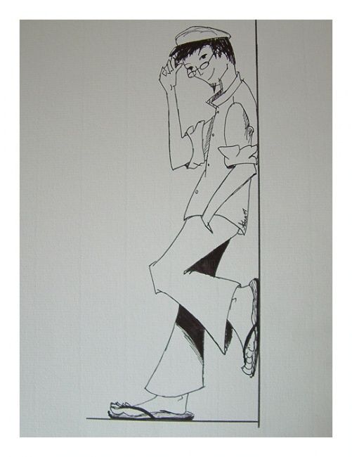 Dessin intitulée "mascotte" par Sybille Asloun, Œuvre d'art originale,