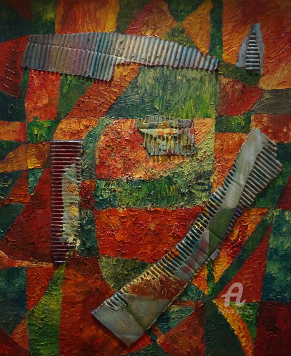 Peinture intitulée "une vie" par Asma Nouira, Œuvre d'art originale, Huile