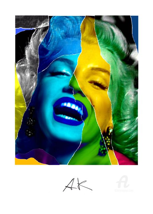 Painting titled "Marilyn Monroe" by Asnidy Kiarholi, Original Artwork, Digital Painting