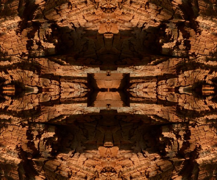 Digital Arts titled "Symmetrical wood im…" by Alfred Georg Sonsalla, Original Artwork, Photo Montage